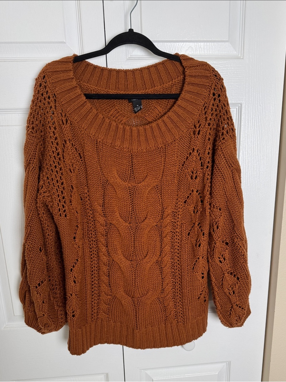 Rue21 Burnt Orange Cable Knit Scoop Neck Sweater
